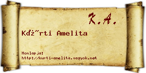 Kürti Amelita névjegykártya